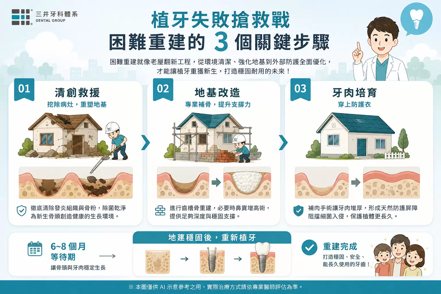 植牙也會失敗?植體周圍炎、骨流失怎麼辦?醫師帶你了解 3 大失敗原因與困難重建方式(feat. 牙周專科 李佶翰醫師) 植牙也會失敗?植體周圍炎、骨流失怎麼辦?醫師帶你了解 3 大失敗原因與困難重建方式(feat. 牙周專科 李佶翰醫師)